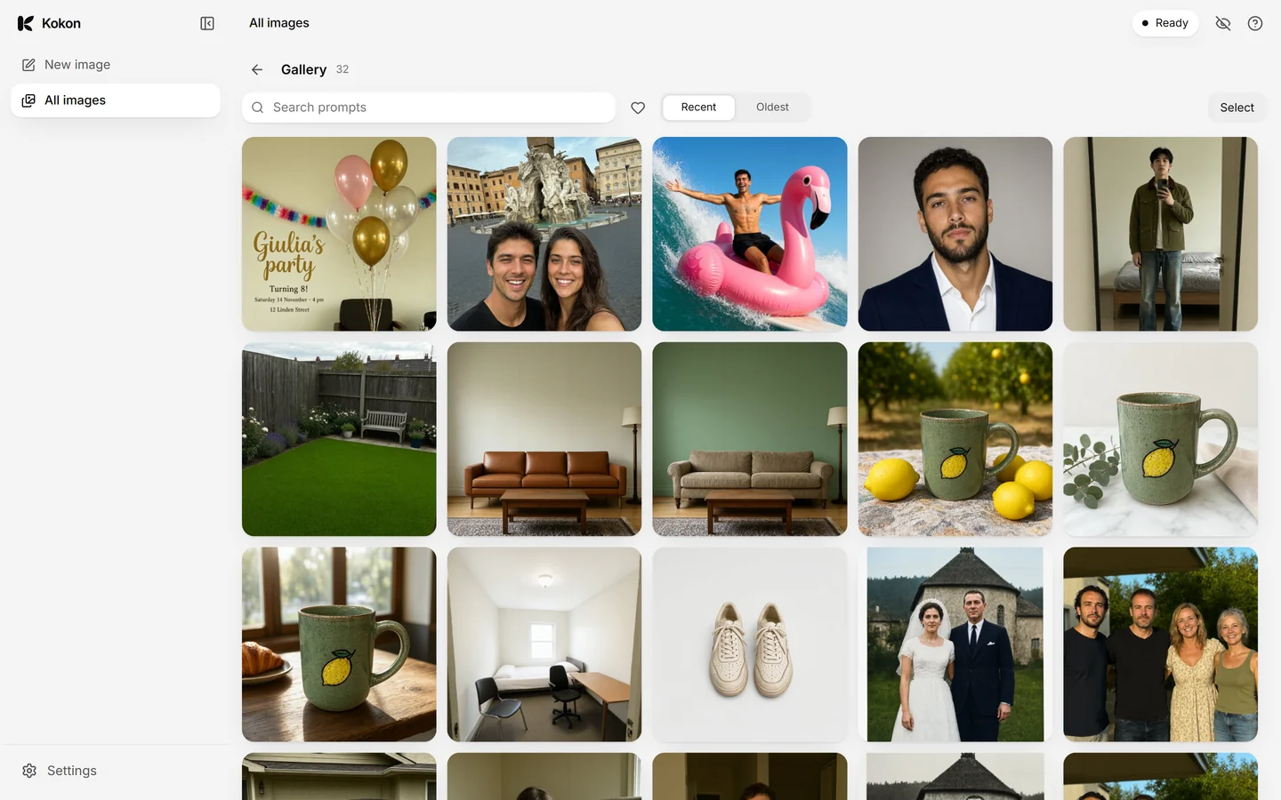 Kokon's gallery in a browser on a MacBook