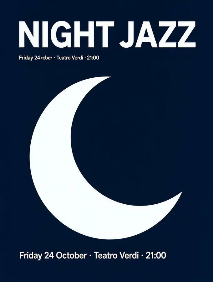 A poster where the small date line is repeated at the top with a typo
