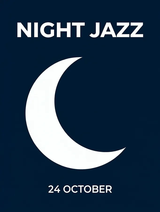 A clean poster with NIGHT JAZZ at the top and 24 OCTOBER at the bottom